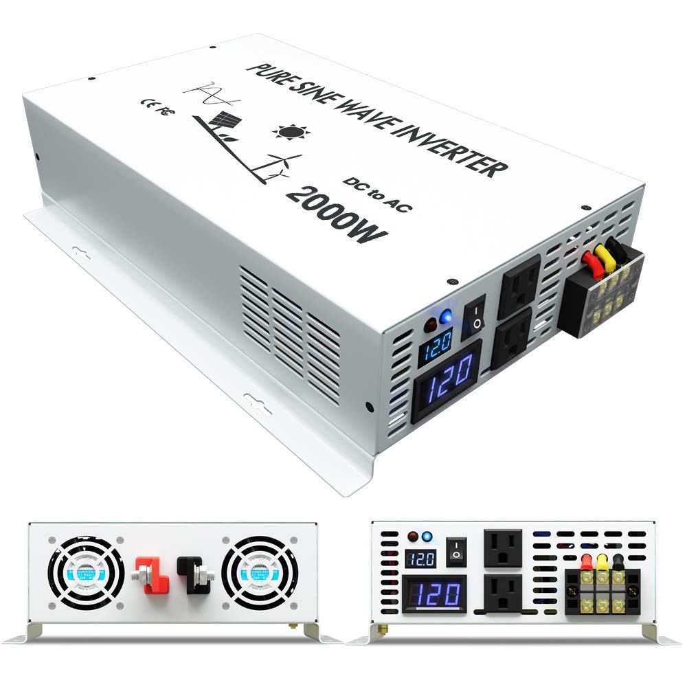 Inverter Pure Sine Wave 60Hz 120V 3000W - Off Grid Solar Inverter 24V 120V